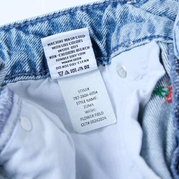 Rails Zuma Embroidered Flower Field Frayed Hem Denim Shorts Size 25 cottagecore - Picture 7 of 16